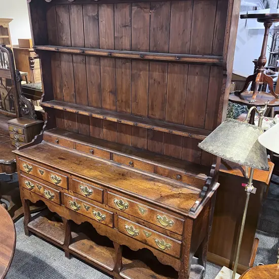 Attractive Geo III Oak Welsh Dresser