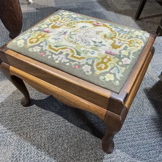 Oak Tapestry Top Footstool