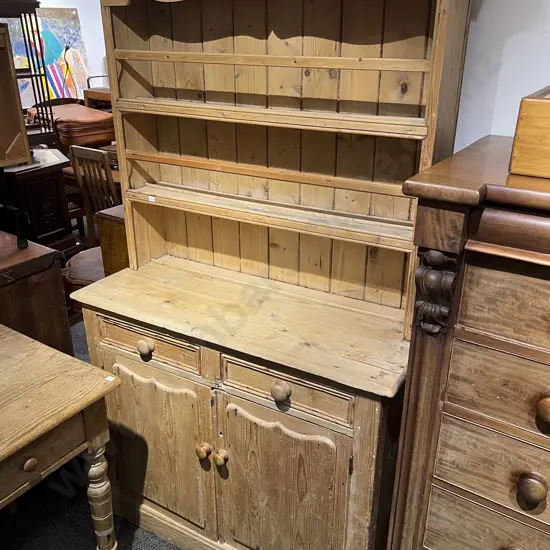 Victorian Stripped Pine Welsh Dresser