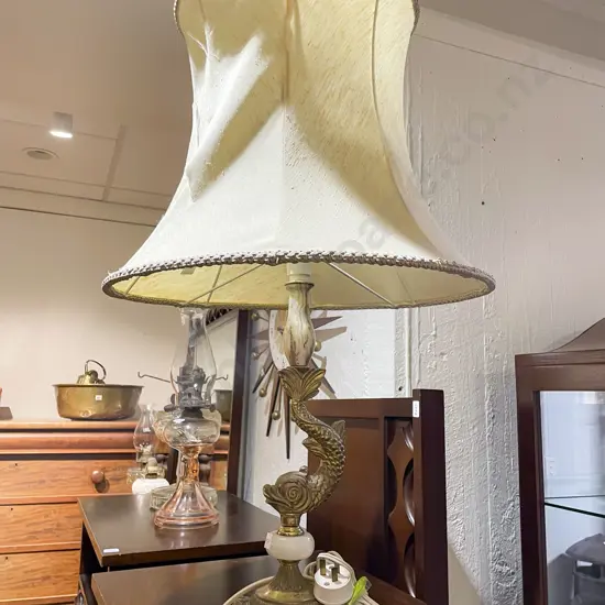 Brass Koi Fish Form Table Lamp