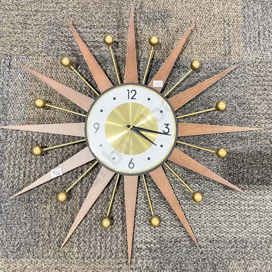 Repro Starburst Wall Clock