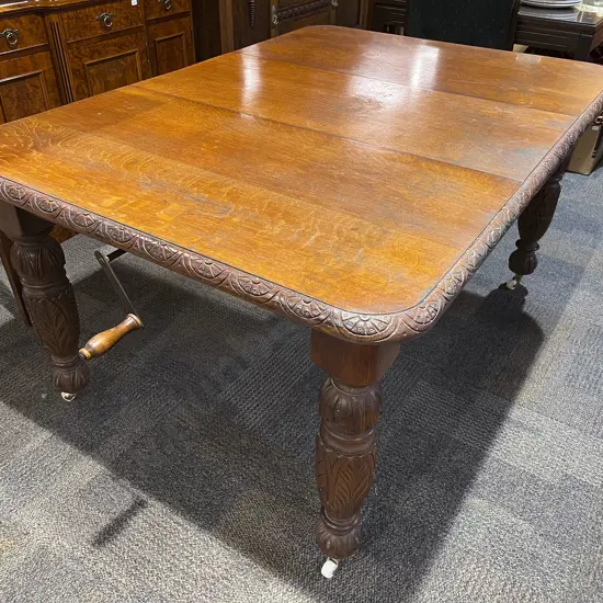 Edwardian Oak Extension Dining Table