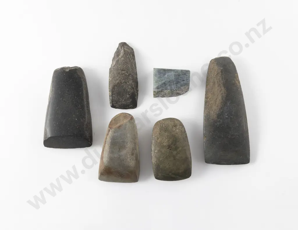 Collection Five Various Stone Toki and Greenstone Piece Image 1++