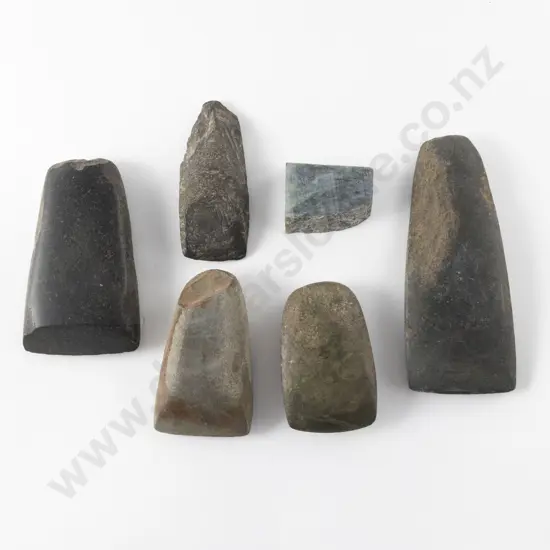 Collection Five Various Stone Toki and Greenstone Piece