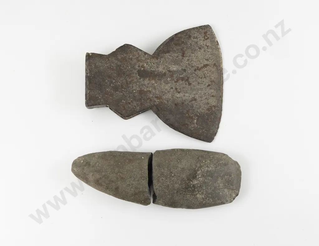 Early C19th Trade Axe Head and Stone Toki Image 1++
