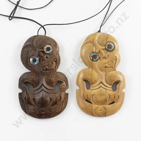 Two Carved Wooden Hei Tiki