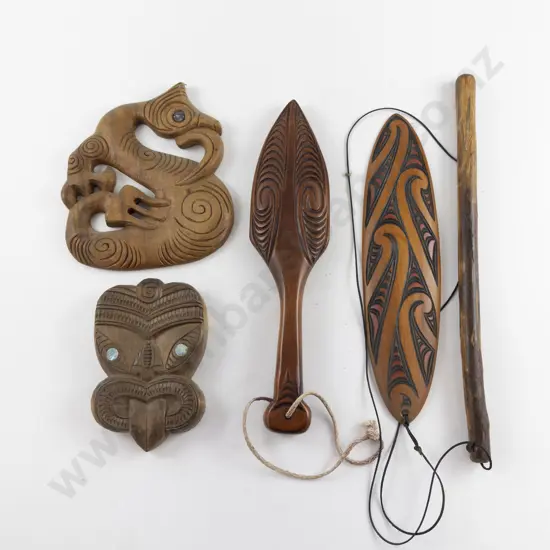 Four Various Carved Wooden Forms