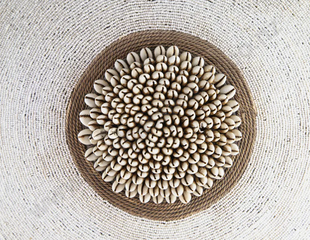 Tikar Tribe of Cameroon White Beaded and Cowrie Shell Shield Image 1++