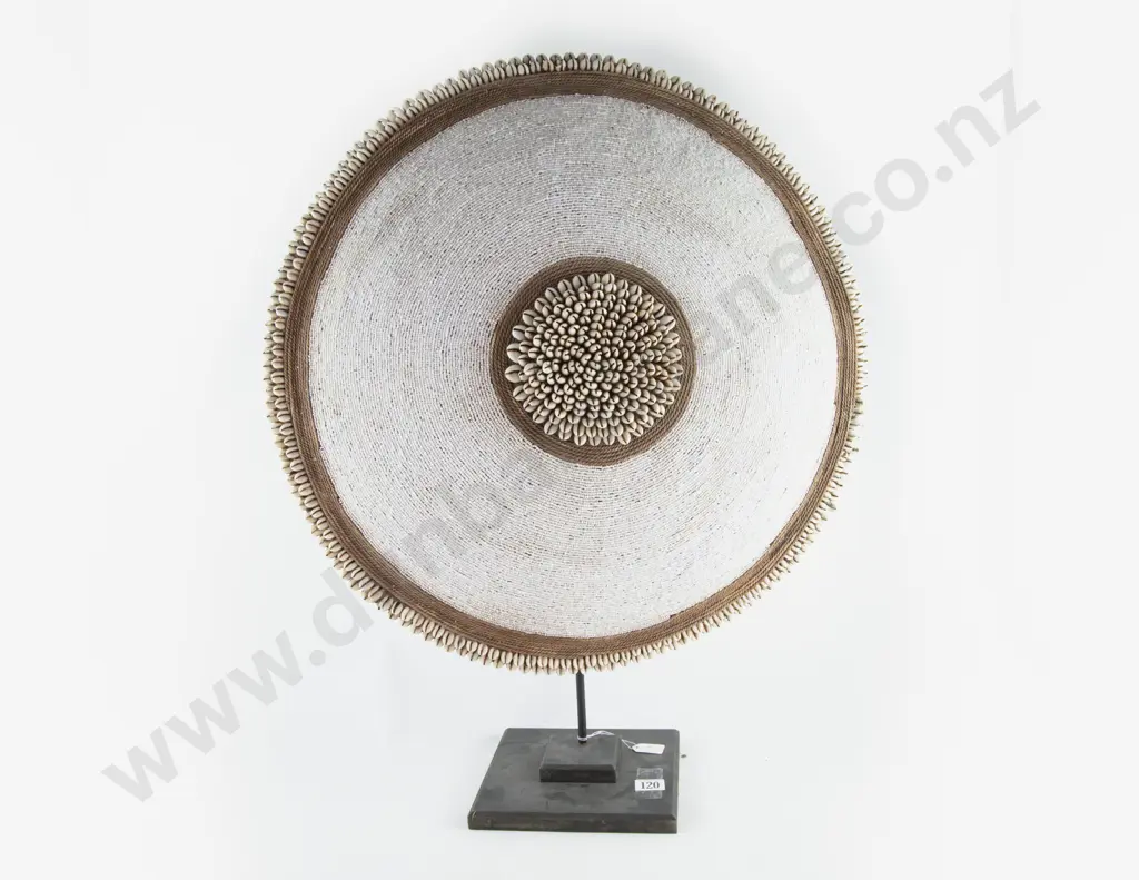 Tikar Tribe of Cameroon White Beaded and Cowrie Shell Shield Image 1++