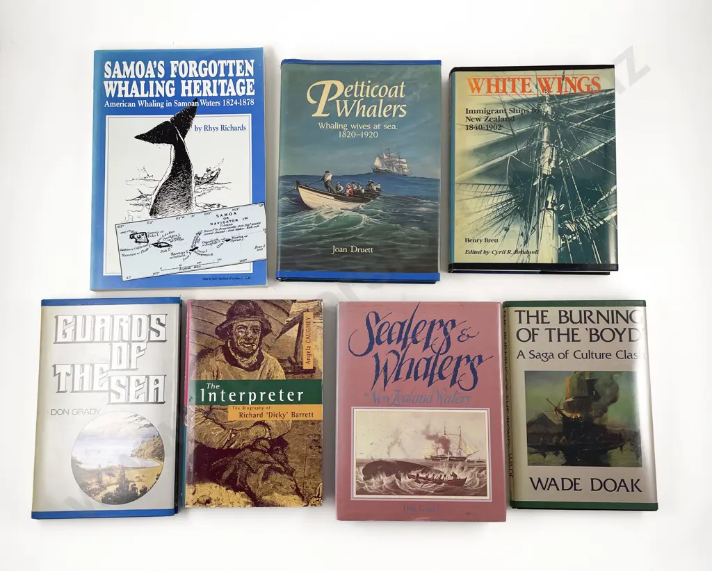7 NZ Whaling & Seafaring Volumes Image 1++
