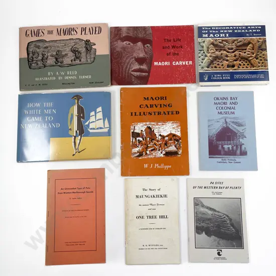 Selection Of Books & Booklets On Maori Carving Patu Pa Sites Etc