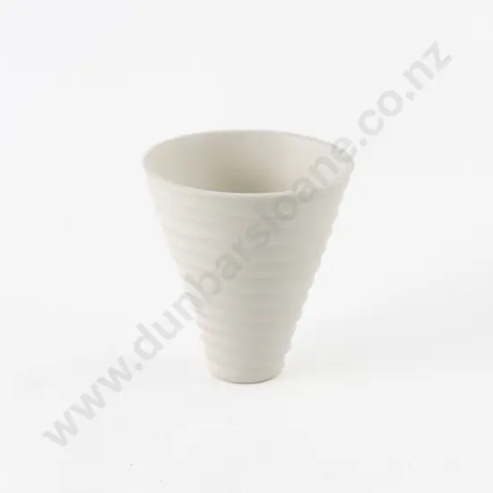 John Parker White Ware Conical Vase