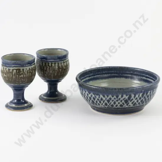 Mirek Smisek Bowl and Two Goblets