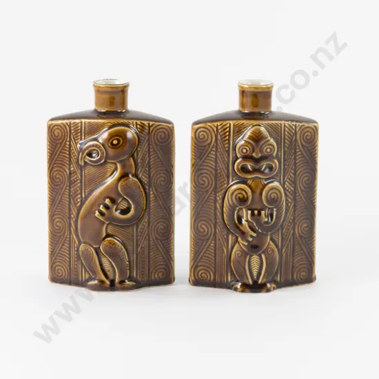 Pair of Parker Pottery for Lincoln Wines Bottles