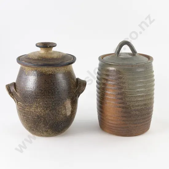 NZ Pottery Lidded Crock and Canister
