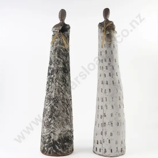Two Fern Flat Pottery 'Cloaked Figure' Sculptures