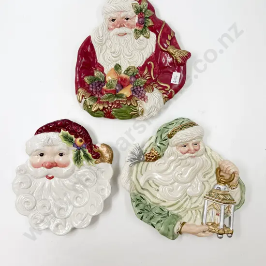 Three Fitz and Floyd Santa Claus Plates