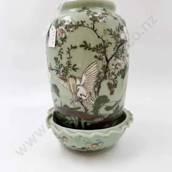 Celadon Vase and Dish