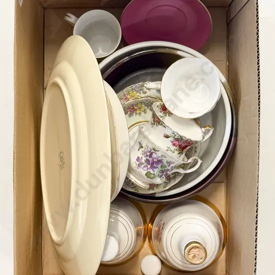 Two Comm. Bell Decanters and Assorted China