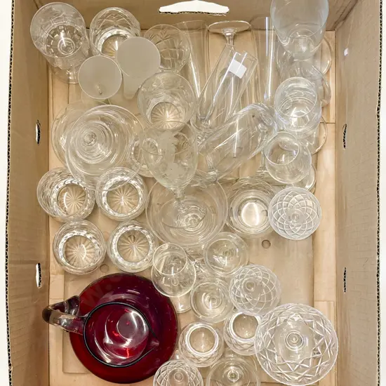 Assorted Glassware (Cranberry Jug A/F)