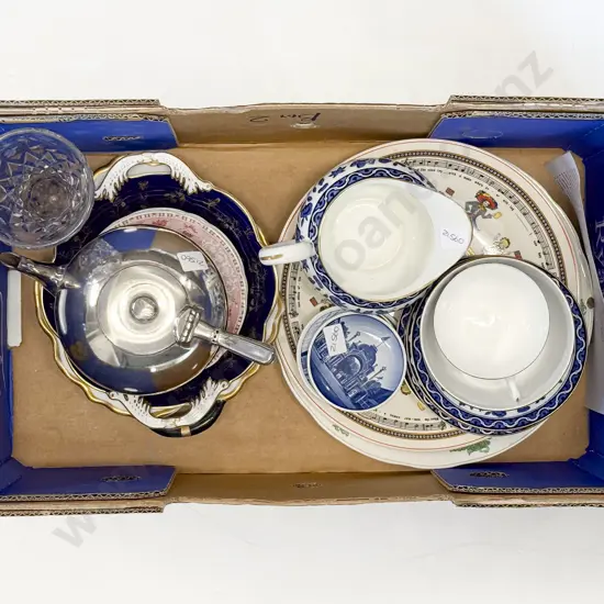 RD Blue and White China With Cake Plates and Assorted