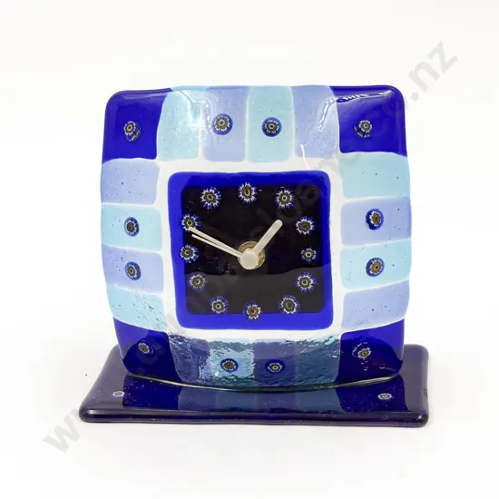 Modern Battery Operated Murano Glass Desk Clock
