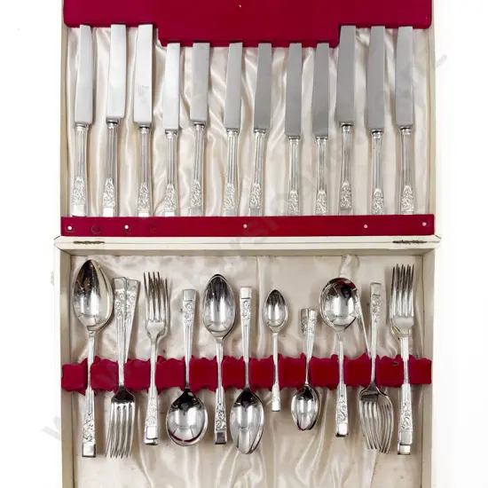 Cased Six Place Setting Spring Time Pattern Cutlery Set