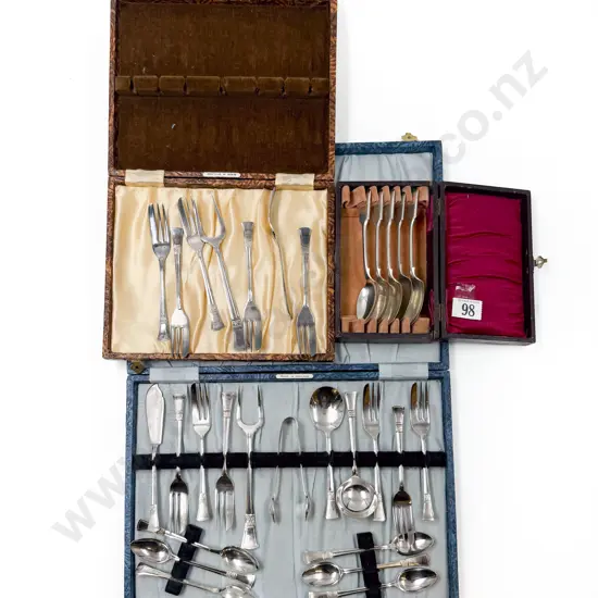 S/P Cased Cake Forks and Assorted