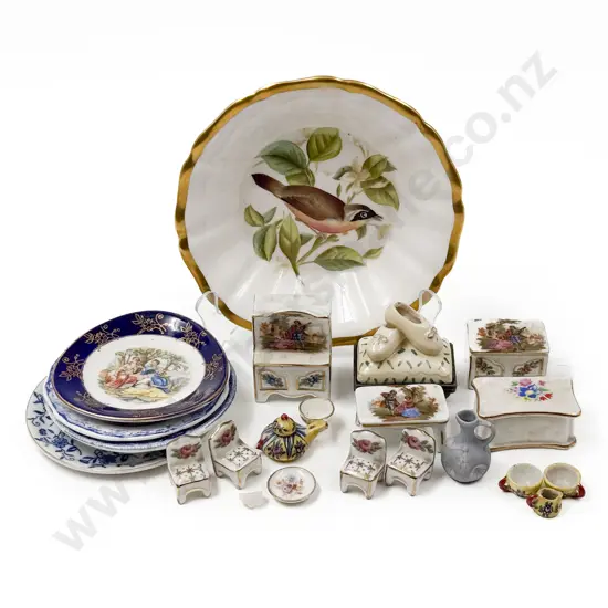 Limoges and Other Miniatures with Various Dishes