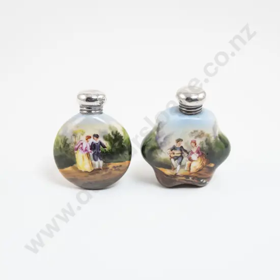 Two Bayreuth Type Porcelain Scent Flasks