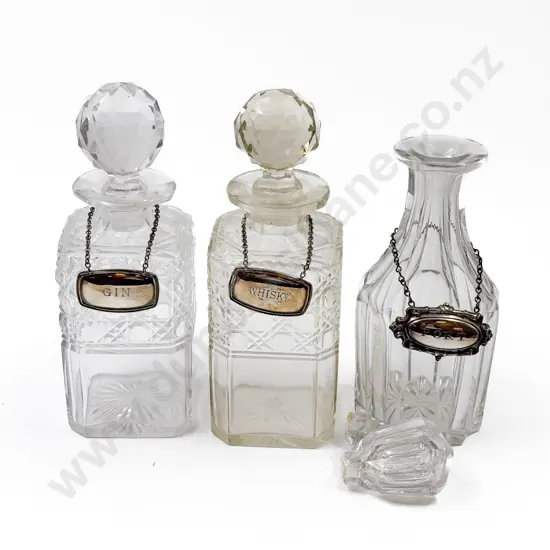 Three Assorted Decanters (Faults)