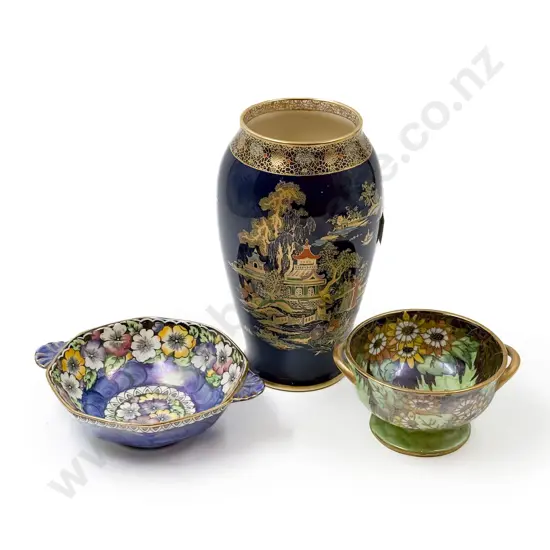 Crown Devon Vase & Two Pieces of Maling