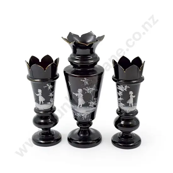 Three Pieces of Mary Gregory Glass