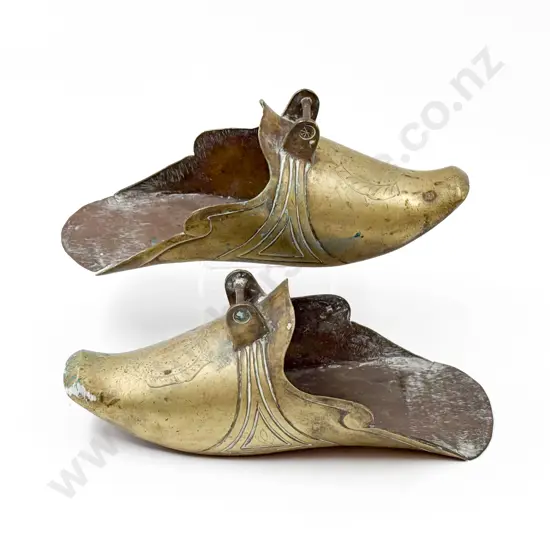 Pair of Vintage Brass Spanish Conquistador Stirrup or Brass Boot Covers