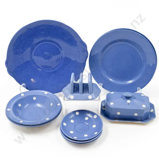 Quantity of Assorted T & G Green "Domino" Pattern China together with Others