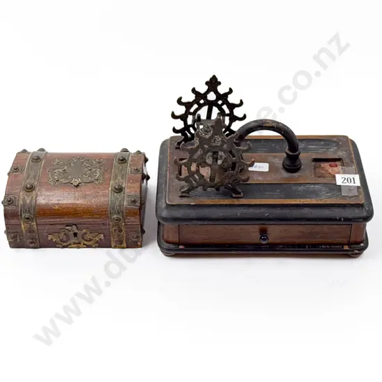 Vintage Desk Stand together with Trinket Box & Trivet