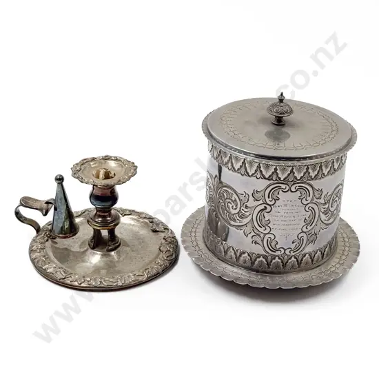 S/P Biscuit Barrell & Chamber Candle Holder