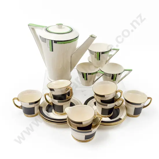 Assorted Wedgwood & Crown Devon Art Deco Coffee Ware