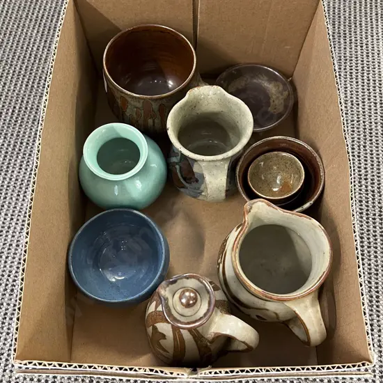 Box of Assorted NZ Pottery incl Paka & OC Stephens
