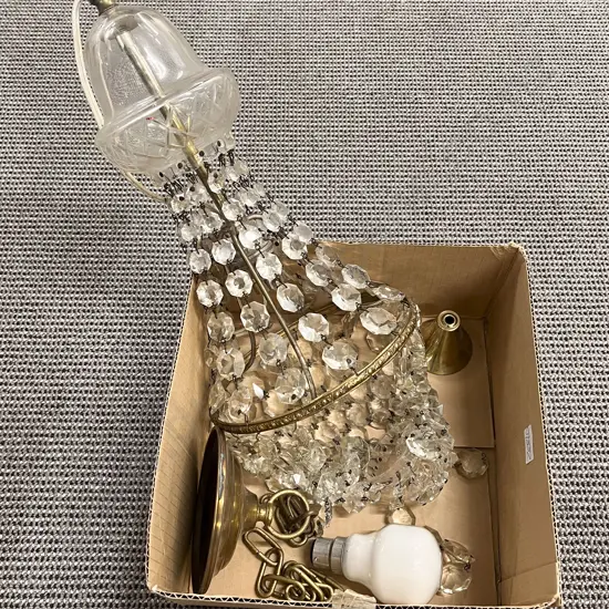 Vintage Basket Crystal Chandalier A/F