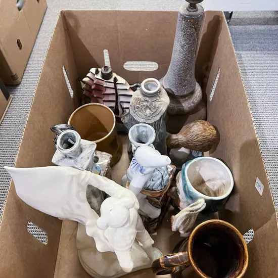 Box of Assorted Ornaments & Figurines