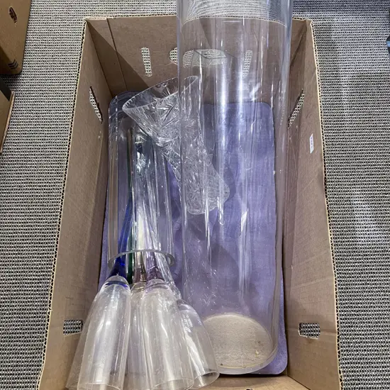 Box Quantity of Assorted Glass Vases