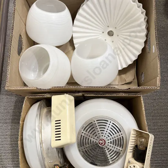 Two Boxes of Assorted Vintage Light Fittings