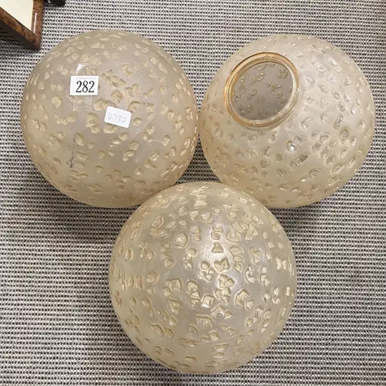 Three Circa 1970's Globe Lightshades
