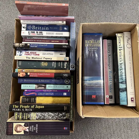 Two Boxes of Assorted Hardback Books