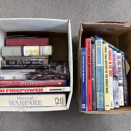 Two Boxes of Mainly Military Volumes