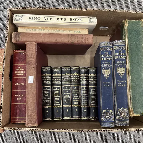 Box of Assorted Vintage Volumes incl King Albert's Book