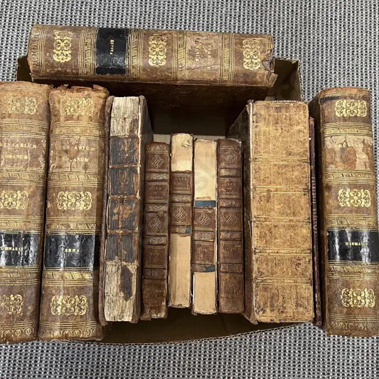 Box of Leather Bound Books