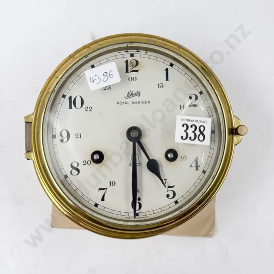 Schatz Ships Bell Clock with Brass Case