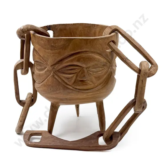 Footed and Handled Touriest Ware Water Pail